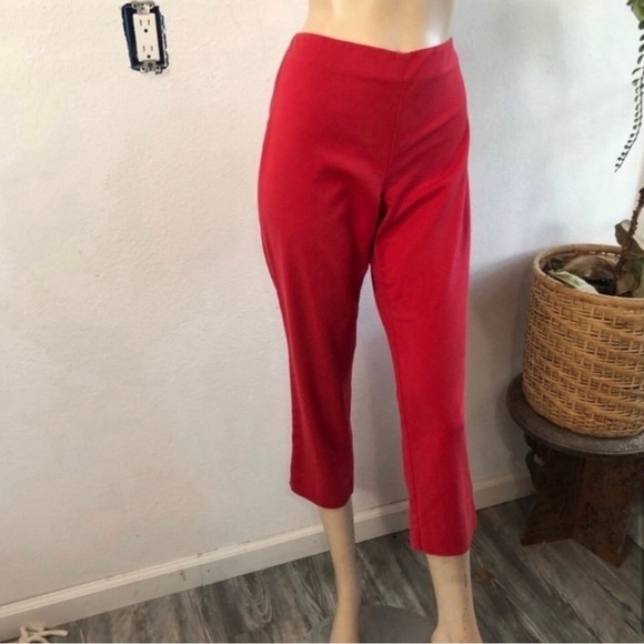 ST.John red ankle crop pants red side zipper size:4 - Picture 1 of 16